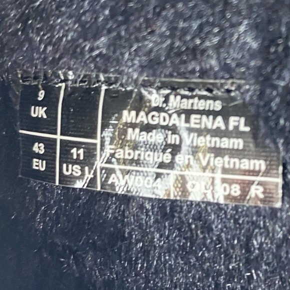 Dr. Martens Magdalena Black Heeled Boot Fleece Lined Zipper Chunky Heel Size 11 - Picture 12 of 16